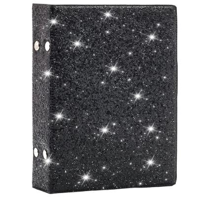 Álbum Fotográfico OEM Glitter 10x15-120 Fotos Pop Top Couro Sintético Capa Dura Preto