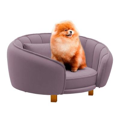 Mini Cama Poltrona Pet Lary Baby Para Cachorro Veludo Rosé Abmaza