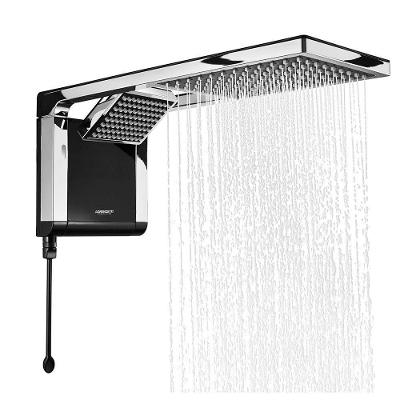 Chuveiro Elétrico com Ducha Acqua Duo Eletrônico 7800W Jato Regulável Preto Cromo OEM 220V