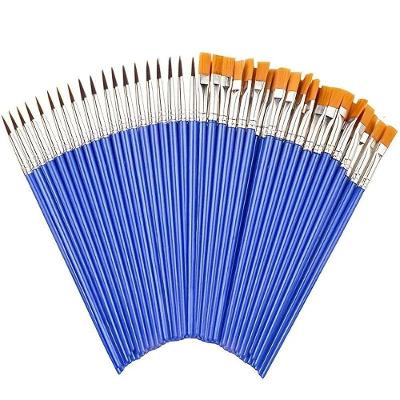 Pincéis de Pintura 20 Pçs para Artesanato Artes e Artístico Náilon Metal Madeira Transparente Kit