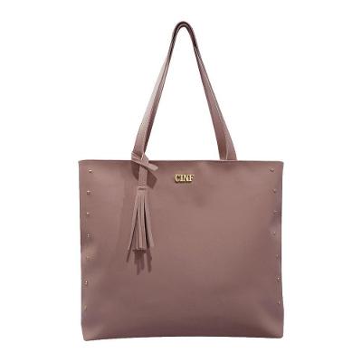 Bolsa Sacola Feminina Grande Oem Universitária Reforçada 32x42x10 Rosê para Ombro