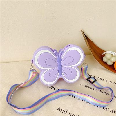 Bolsa Infantil Borboleta com Design Compacto em Silicone Lilás OEM