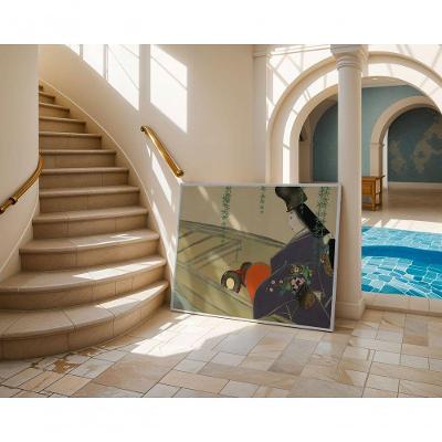 Quadro Decorativo a Travessia Solitária Retangular 60 X 90 Branco para Decoração Moderna