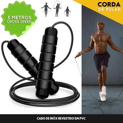 Corda de Pular Crossfit Profissional 3m Nl com Cabo em Aço Inoxidável para Treino Funcional OEM