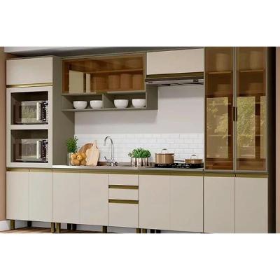 Kit Cozinha 7Pçs (torre Quente + Paneleiro + 2 Aéreos + 2 Gabinetes 1 Tampo P/Cooktop) Duna/cristal