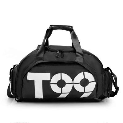 Bolsa Esportiva Mochila Costa Transversal Fitness Impermeável com Compartimentos para Tênis Preto