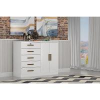 Cômoda Infantil Space c/ 2 Portas e 5 Gavetas Branco - Novo Horizonte