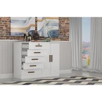 Cômoda Infantil Space c/ 2 Portas e 5 Gavetas Branco - Novo Horizonte - 8