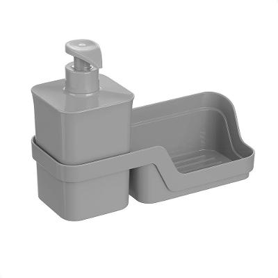 Conjunto Dispenser Porta Detergente Suporte com Dispenser de Detergente Nitron Plástico PP Pia