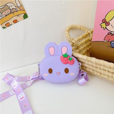 Bolsa de Silicone Infantil Coelho Oval com Função Pop It Lilás OEM