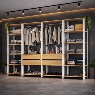 Guarda-roupa Closet Modulado Arizona 4 Gavetas 270cm Multimóveis Mp4784 Branco/madeirado