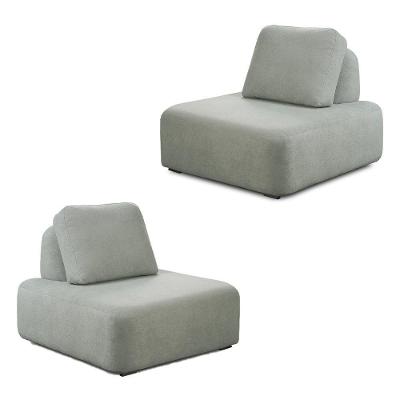 Kit 2 Poltronas Decorativas Santiago Sala De Estar Pés Em Madeira Bouclê Cinza G89 - Gran Belo