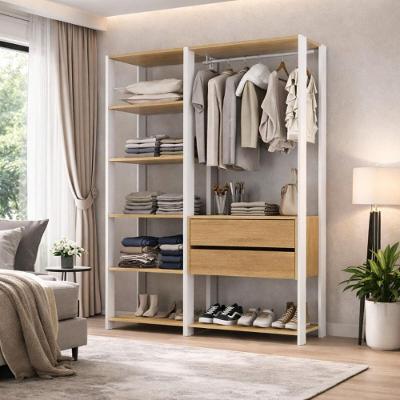 Guarda-roupa Closet Modulado Arizona 2 Gavetas 135cm Multimóveis Mp4783 Branco/madeirado