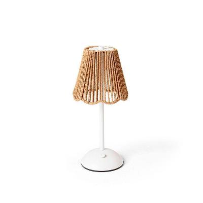 Luminária De Mesa Copa E Cia Tátil Regulável ártico Rattan Branco
