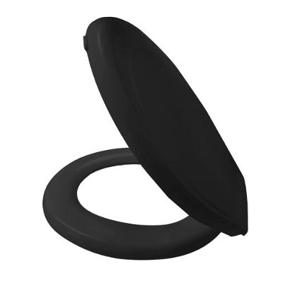 Assento Sanitário Almofadado Classic Hyper Oval Universal Plástico Fechamento Convencional Preto OEM