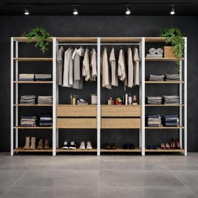 Guarda-roupa Closet Modulado Texas 4 Gavetas 270cm Multimóveis Mp4787 Branco/madeirado