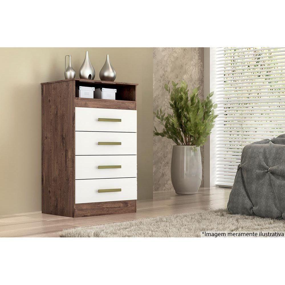 Cômoda Infantil Jéssica c/ 1 Nicho e 4 Gavetas Branco - ACP - 2