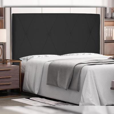 Cabeceira De Casal De Parede 1,40m Yves Suede Preto G63 - Gran Belo
