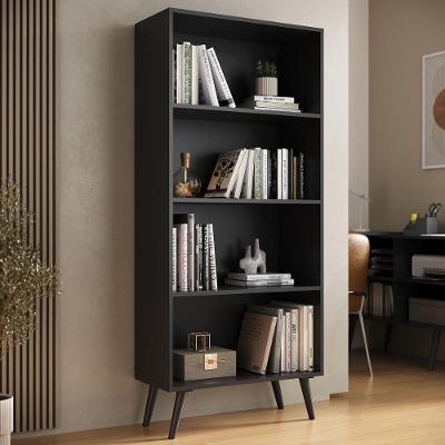 Estante De Escritório Organizadora 68cm Com 3 Prateleiras Retrô Urban Multimóveis Mp6037 Preto