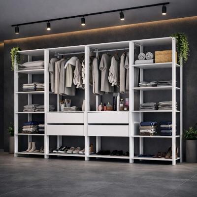 Guarda-roupa Closet Modulado Arizona 4 Gavetas 270cm Multimóveis Mp4784 Branco