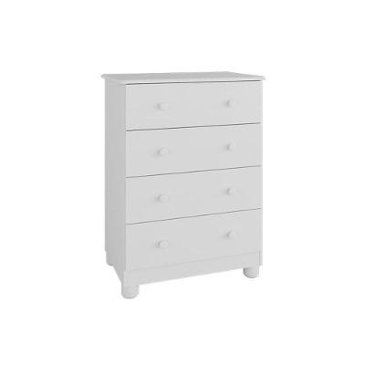 Cômoda Infantil Louis 4 Gavetas em MDF com Puxador em Plástico Branco Brilhante