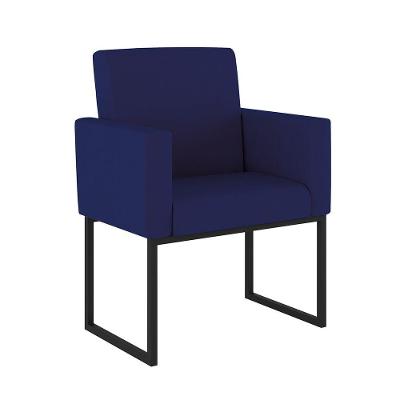 Kit 2 Poltronas Decorativas Nina Suede Azul Balaqui Decor