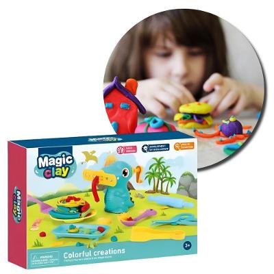Kit Massinha de Modelar Infantil Brinquedo Criativo com Moldes de Dinossauros e Cores Vibrantes