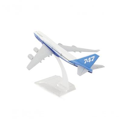 Miniatura Colecionável de Avião Boeing 747 Escala 1:400 em Metal com Base Acrílica Prata Apex