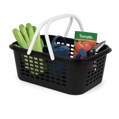 Cesto Organizador 8,5L em Plástico Resistente com Alças Brancas Ergonômicas Preto Nitron Plast