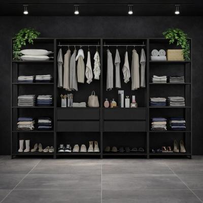 Guarda-roupa Closet Modulado Texas 4 Gavetas 270cm Multimóveis Mp4787 Preto