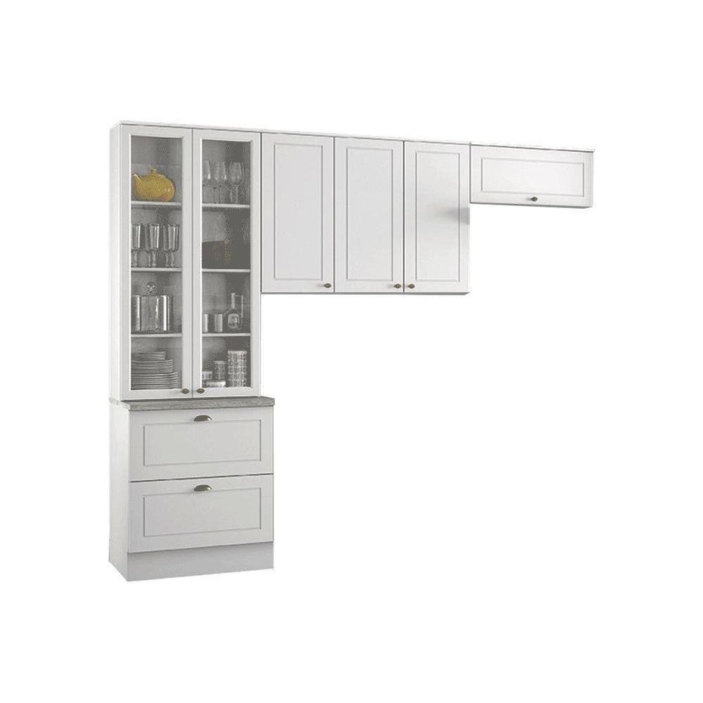 Kit de Cozinha Modulada 3 Peças Americana  (2 Armários + 1 Paneleiro) CPT07 Branco - Henn - 1