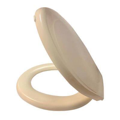 Assento Sanitário Almofadado Classic Hyper Oval Universal Plástico Fechamento Convencional Bege OEM