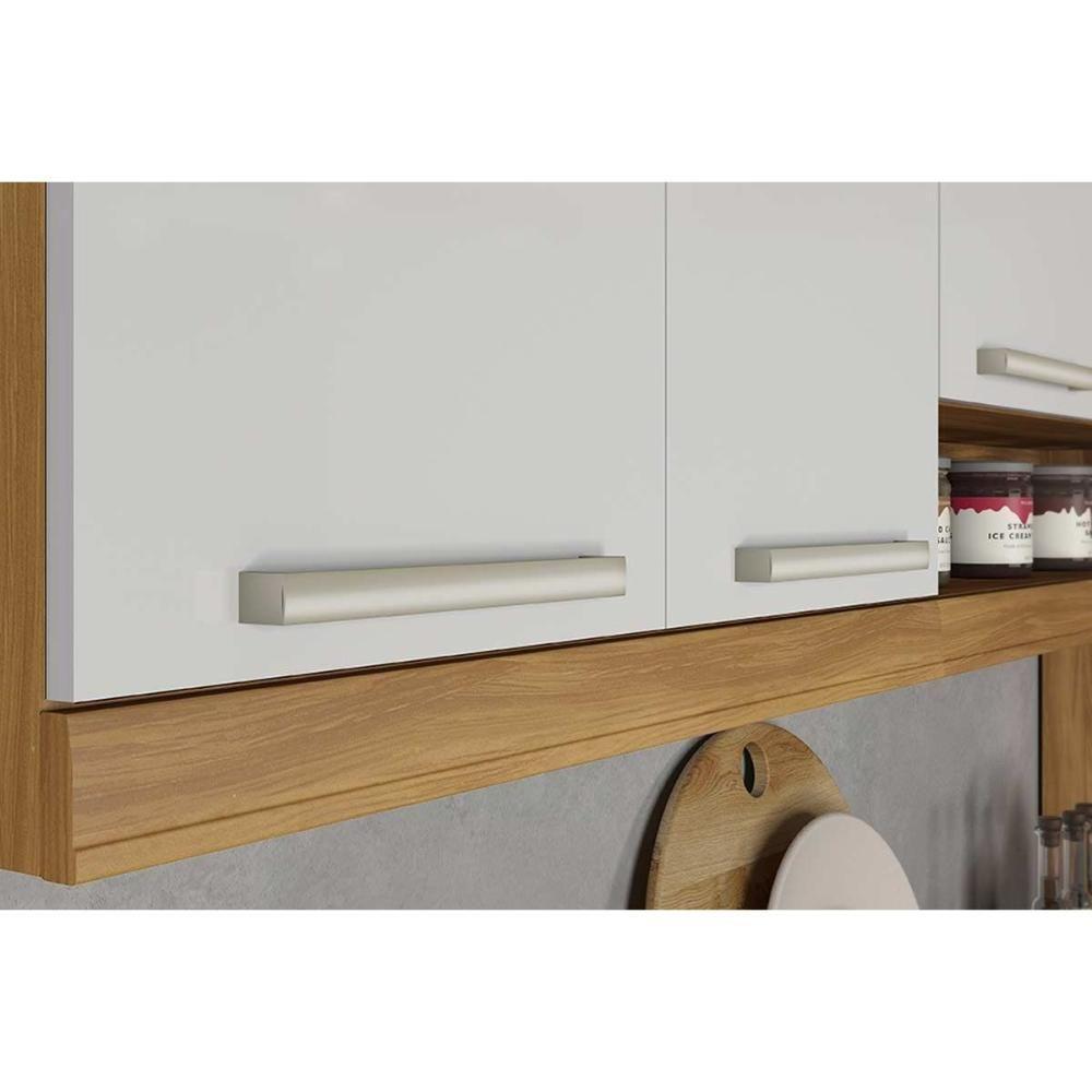 Kit de Cozinha Modulada 4 Peças Burguesa Premium 5 Peças (2 Balcões + 2 Aéreos + 1 Paneleiro) C5P26 Freijo/Grafite - Nesher - 5