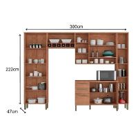 Kit De Cozinha 5Pçs Napoli Prime (2 Armários + 1 Balcão + 2 Paneleiros) C5p04 Castanho/chumbo - 7