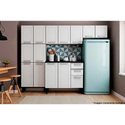 Kit De Cozinha Modulada 4 Peças Múltipla (2 Armários + 1 Balcão + 1 Paneleiro) C4p84 Branco