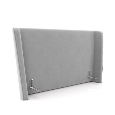 Cabeceira Design Para Cama Queen Torres Pés Em Madeira Veludo Cinza G91 - Gran Belo