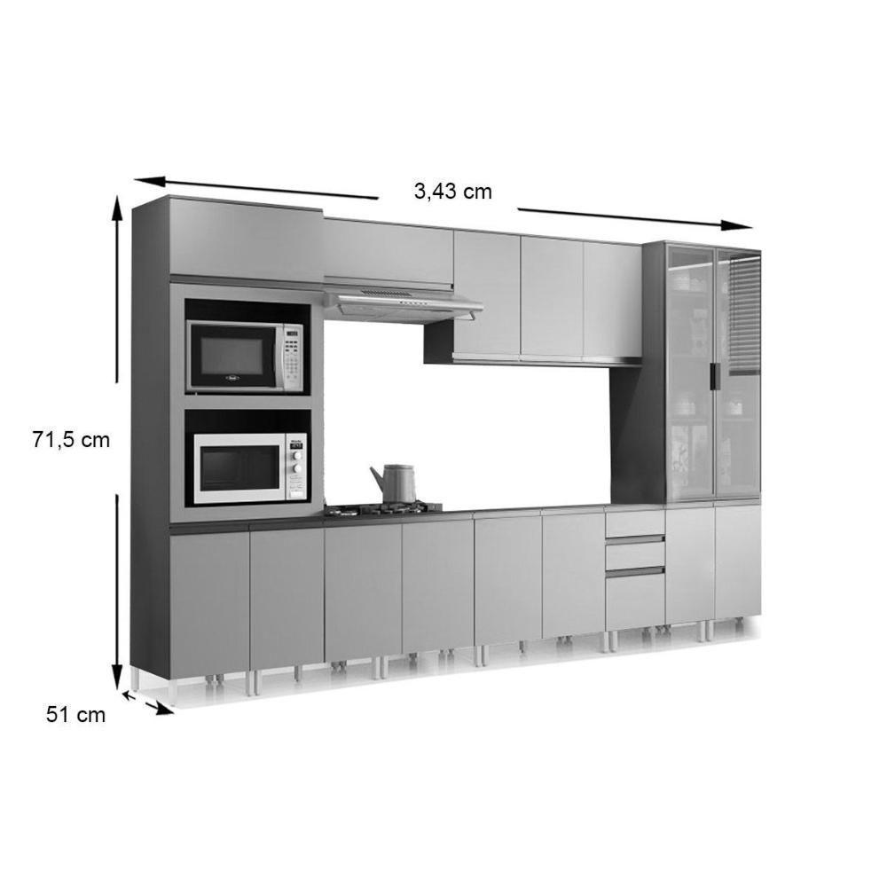 Kit De Cozinha 8Pçs (2 Armários + 2 Balcões + 2 Paneleiros + 2 Complementos) C7p02 Duna/cristal - 4