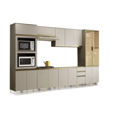 Kit de Cozinha Completa Connect 4 Portas 2 Gavetas MDF 120cm Branco com Puxadores em Metal