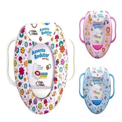 Assento Redutor Infantil para Vaso Sanitário Universal Almofadado com Alças Menina