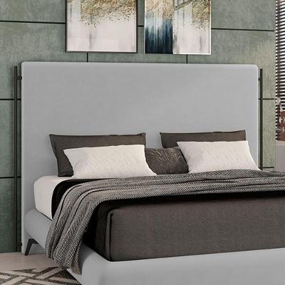 Cabeceira Design Para Cama King Bezos Pés Em Madeira Veludo Cinza G91 - Gran Belo