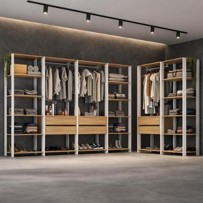 Guarda-roupa Closet Modulado Arizona 6 Gavetas 405cm Multimóveis Mp4785 Branco/madeirado