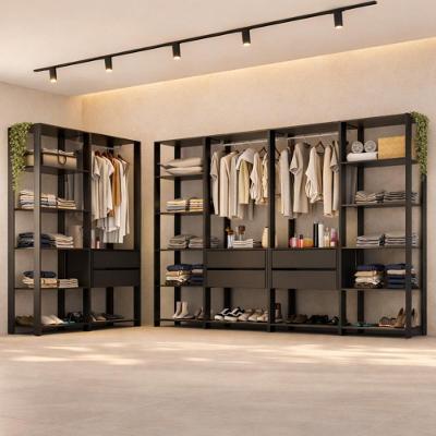 Guarda-roupa Closet Modulado Texas 6 Gavetas 405cm Multimóveis Mp4788 Preto