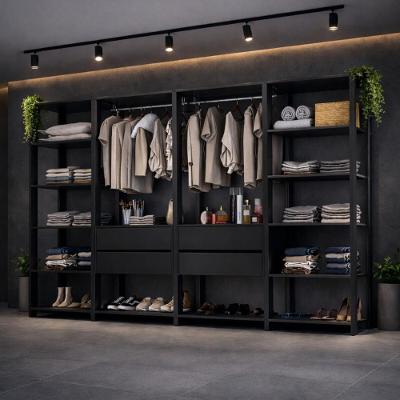 Guarda-roupa Closet Modulado Arizona 4 Gavetas 270cm Multimóveis Mp4784 Preto