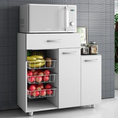 Balcao Para Forno Com Fruteira 2 Portas 90 Cm Branco Aramoveis