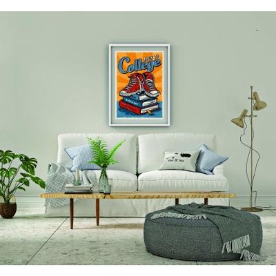 Quadro Decorativo Back To College Retangular 20x30CM Amadeirado