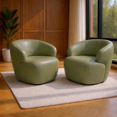Kit 2 Poltronas Giratórias Hades 86cm Sala De Estar Couro Fendi G34 - Gran Belo
