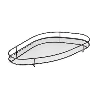 Bandeja Fence Orgânica com Base Espelhada Resistente à Oxidação Preta Hara