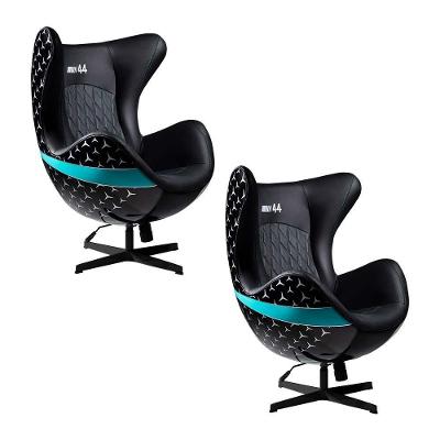 Kit 2 Poltronas Decorativas Egg Chair No 44 Hamilton Preta G53 - Gran Belo