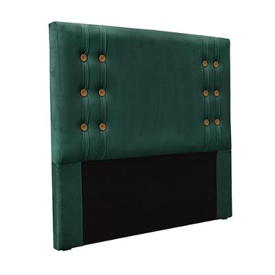 Cabeceira Decorativa Casal 1,40m Kors Veludo Verde Floresta G63 - Gran Belo