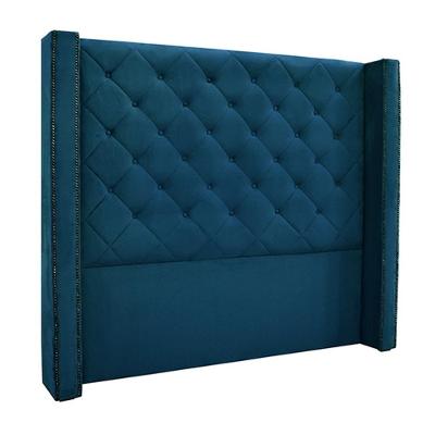 Cabeceira Decorativa Casal 1,64m Loewe Veludo Azul Marinho G63 - Gran Belo